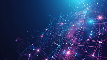 Obraz premium Digital Technology Network. Abstract Digital Art Connectivity Concept Background