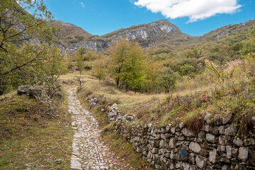 Hiking up a mountain at lake Como near Tremezzo