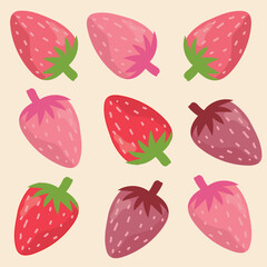strawberry clipart, strawberry vector, seamless strawberry pattern design 