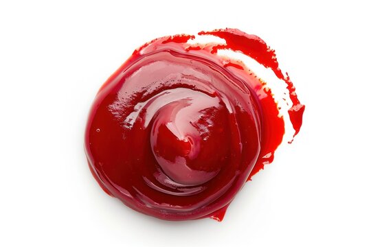 Delicious adjika sauce isolated on white top view