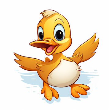cute cartoon duck flying pose made with generative ai