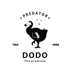vintage retro hipster dodo logo vector outline silhouette art icon © Artoniumw