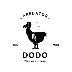 vintage retro hipster dodo logo vector outline silhouette art icon © Artoniumw