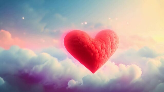 heart-shaped red cloud in the sky
