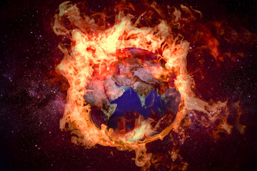 The apocalypse, the end of the world, Judgment Day. 3d rendering.