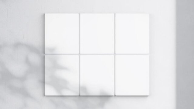 5x6 Canvas Video Mockup, Blank Canvas On White Wall, Art Mockup, Minimalist Motion Mockup