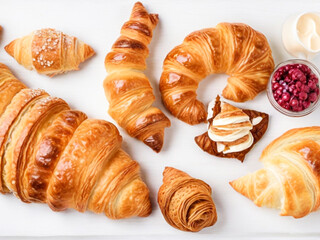 Delicious fresh croissants photo