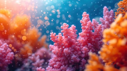  a close up of a bunch of corals with water droplets on the top of the corals and the bottom of the corals on the bottom of the picture.