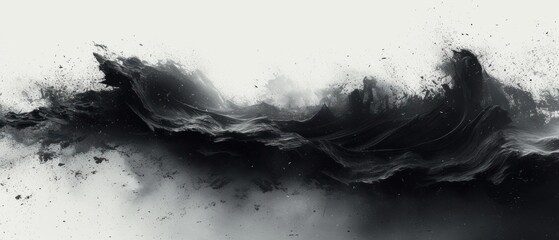  a black and white photo of a wave in the middle of a white and black photo of a wave in the middle of a white and black and white photo.