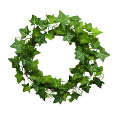 Green ivy creeper plant wreath round clip art
