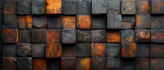  a close up of a wall made out of wooden planks with rusted paint on the sides of the boards and wood grains on the sides of the boards.