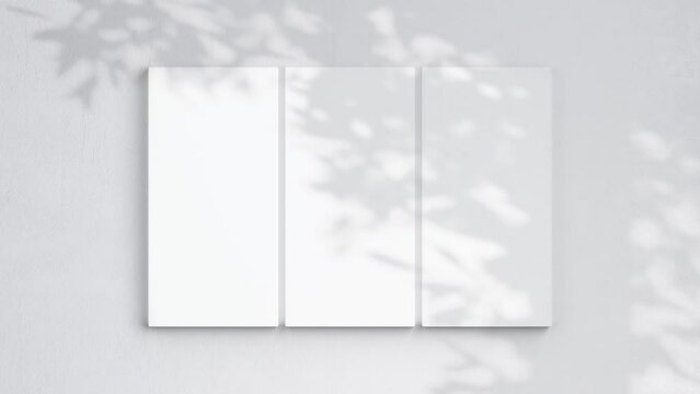 1x2 Canvas Video Mockup, Blank Canvas On White Wall, Art Mockup, Minimalist Motion Mockup