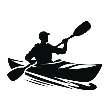 recommend clip art: Kayaker in Action Silhouette
