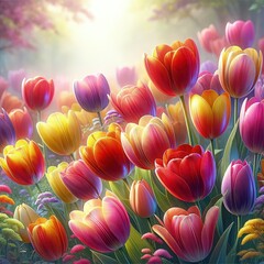 Radiant Tulips: Soft Focus Spring Beauty