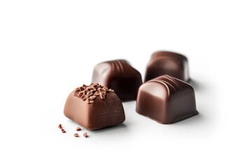 Obraz premium Isolated chocolate candy on white background with clipping path
