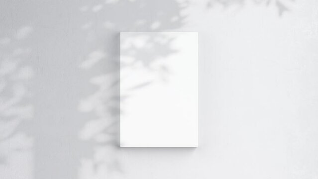 Canvas Video Mockup 2x3, Blank Vertical Canvas On White Wall, Art Mockup, Minimalist Motion Mockup