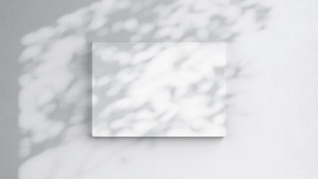Horizontal Canvas Video Mockup A ISO, Blank Canvas On White Wall, Art Mockup, Minimalist Motion Mockup