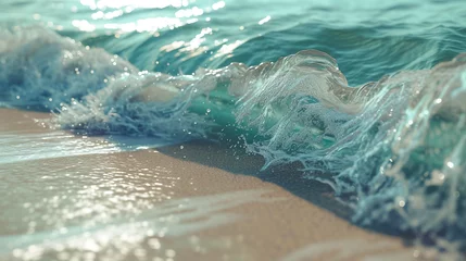 Türaufkleber Close-up of gentle ocean waves on the shore   © DigitalLys