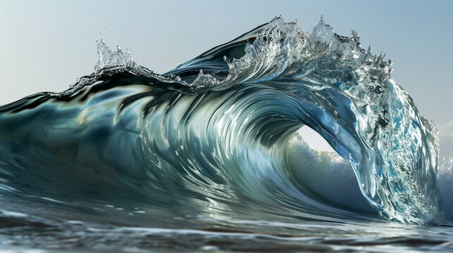 Artistic representation of a powerful ocean wave
