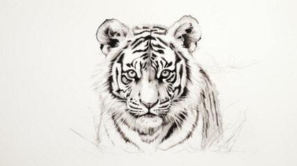 Fototapeta premium Tiger drawing