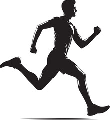 silhouette of a man running vector illustration 