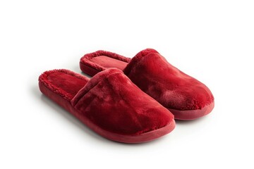 Slippers alone on a white backdrop