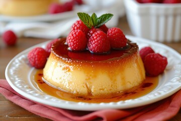 Tempting dessert Delightful flan