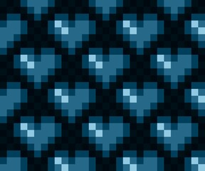 The seamless blue background with hearts.
