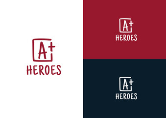 A+ square logo design concept