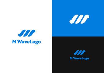 M wave logo design concept