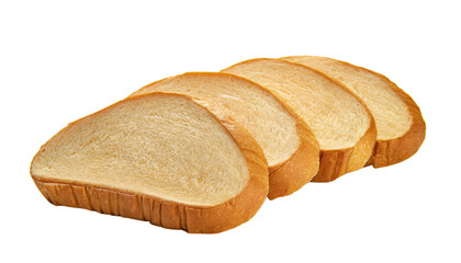 Sliced bread isolated on transparent background.