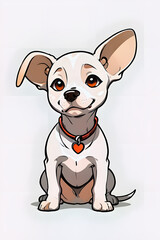 Fototapeta premium Cartoon drawing of a puppy on a white background.