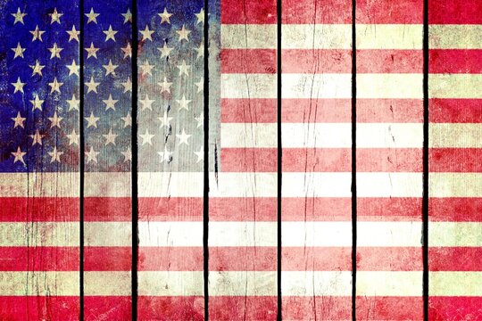 United States Grunge Wooden Flag 1