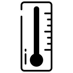 thermometer glyph and line vector illustration