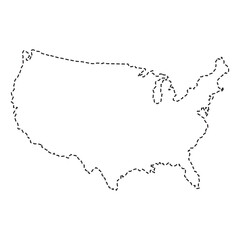 USA map vector isolated illustration with shadow on transparent background. Web banner for concept design. United states map. USA silhouette. eps 10.