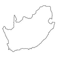 Vector Map of South African Republic with title. Map of South African Republic is isolated on a white background. Simple flat geographic map.