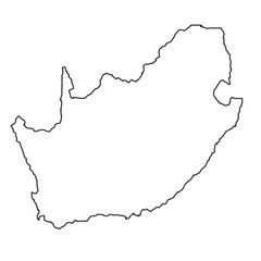 Vector Map of South African Republic with title. Map of South African Republic is isolated on a white background. Simple flat geographic map.