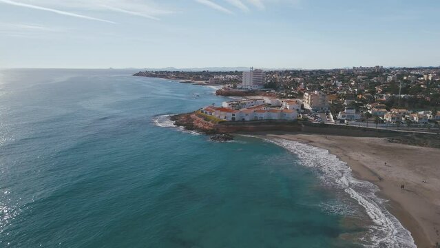 Aerial view of the beaches and coves of Orihuela Costa, Alicante province, Spain