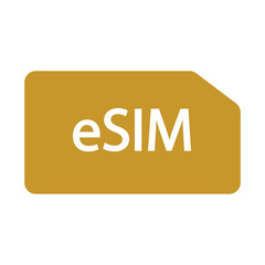  Embedded SIM vector icon isolated on white