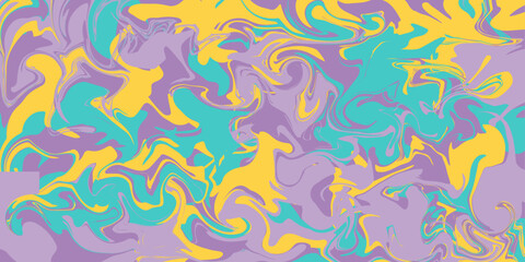 Abstract style chaotic wavy yellow, violet, blue design - background. Hand drawn multicolored vector illustration for cards, business, banners, wallpaper, textile, wrapping 