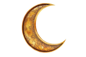 golden ramadan crescent moon
