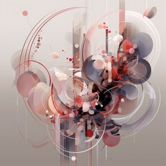 Abstract relaxing illustration in pink, orange and neutrals