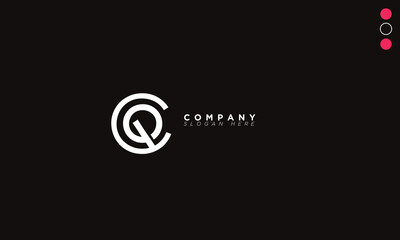  CQ Alphabet letters Initials Monogram logo QC, C and Q