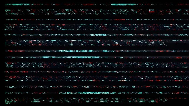 binary code background loop, Virus attack screen, computer cyber attack, virus code screen, coding malware, black screen, damaged system 
