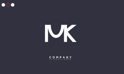  MK Alphabet letters Initials Monogram logo KM, M and K
