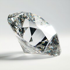 faceted diamond on white background