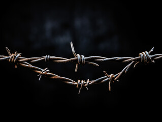 a close up of barbed wire - Powered by Adobe