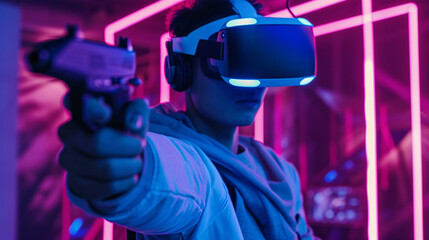  An augmented reality gaming setup with a VR headset