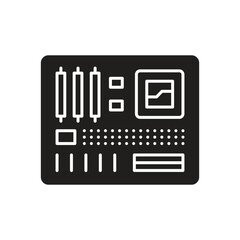 Motherboard icon, Computer component hardware. isolated on white background. vector illustration