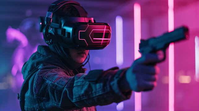  An augmented reality gaming setup with a VR headset